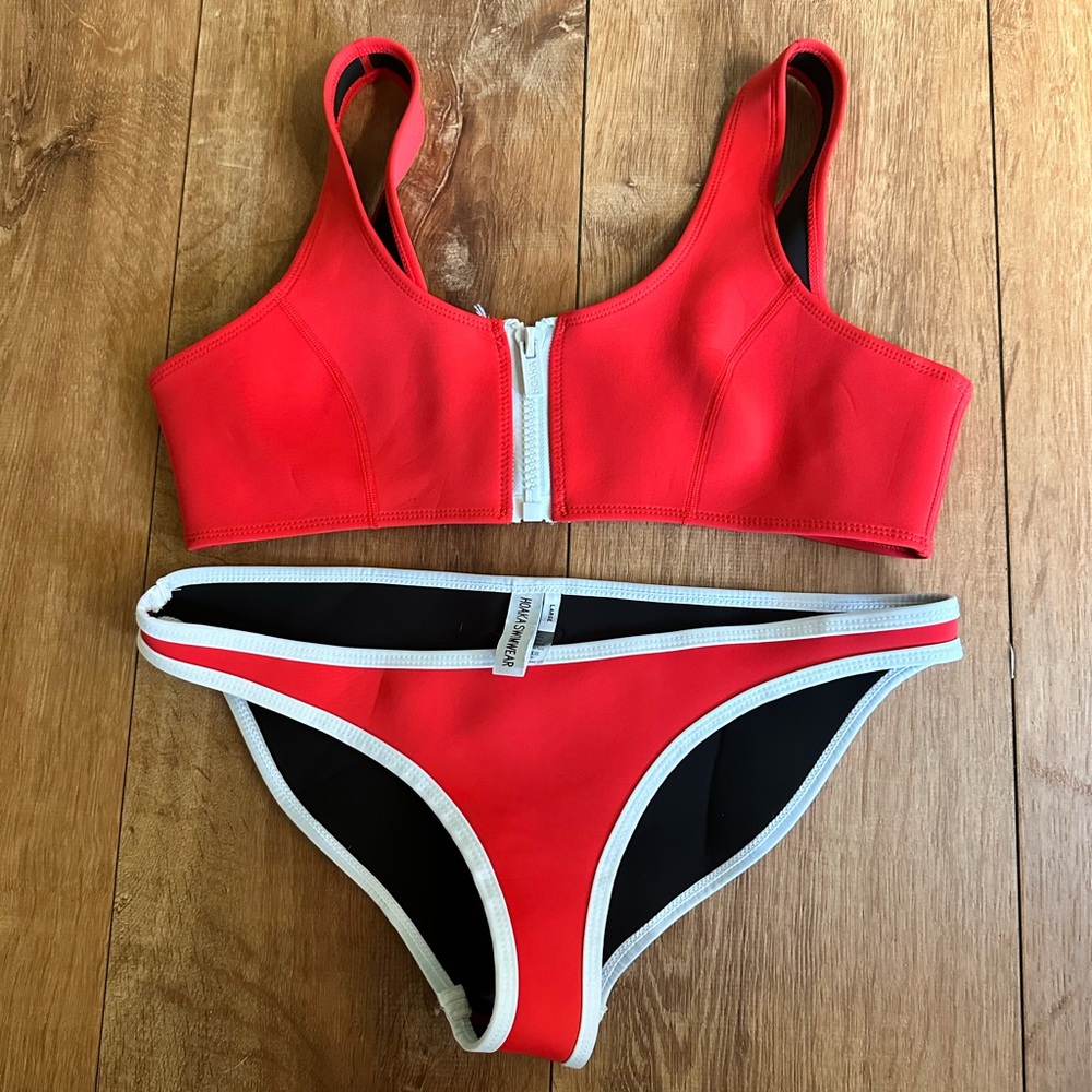 Red Zipper Bikini Set - Picture 6 of 7